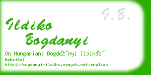 ildiko bogdanyi business card